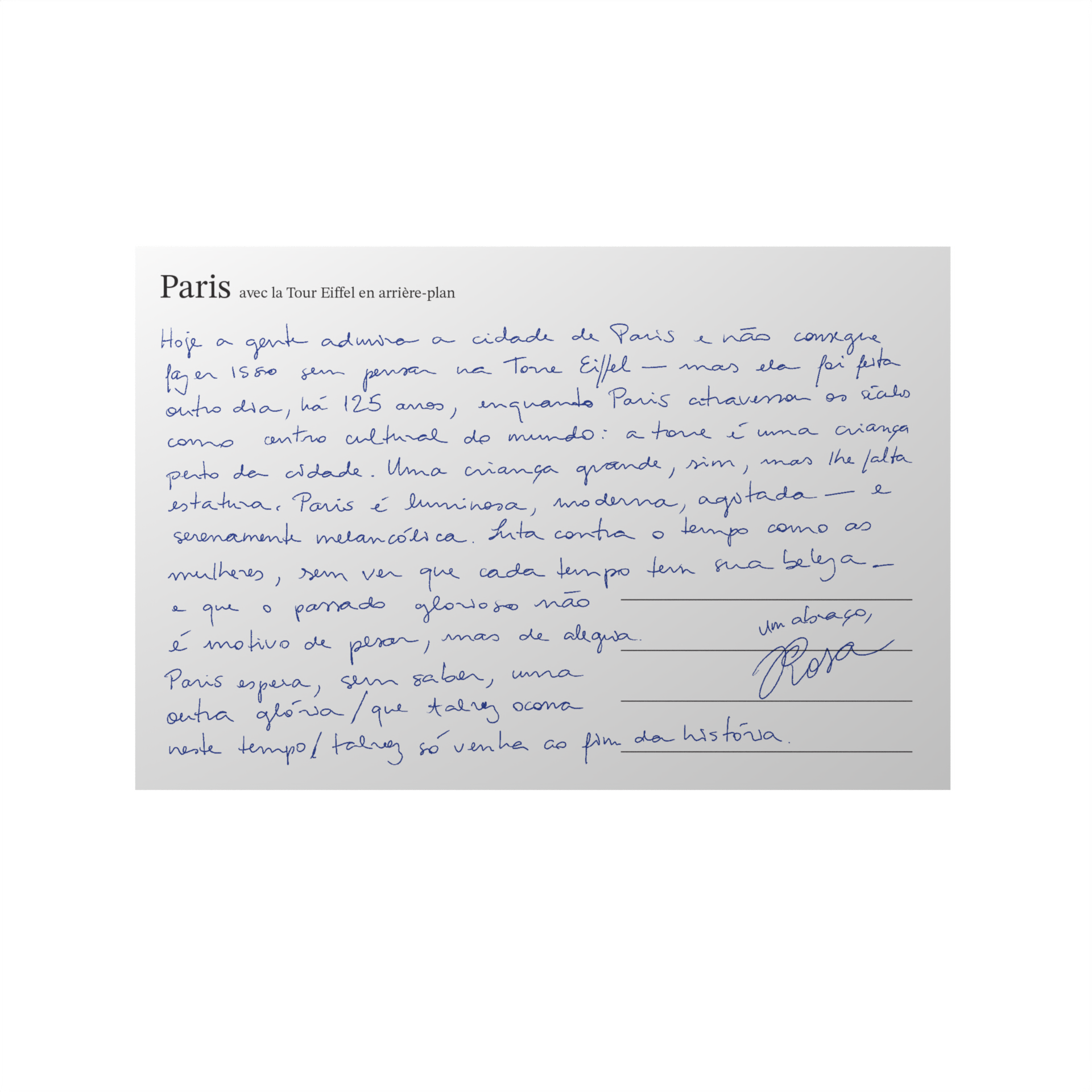 CARTA DE PARIS - Cartas do Mundo